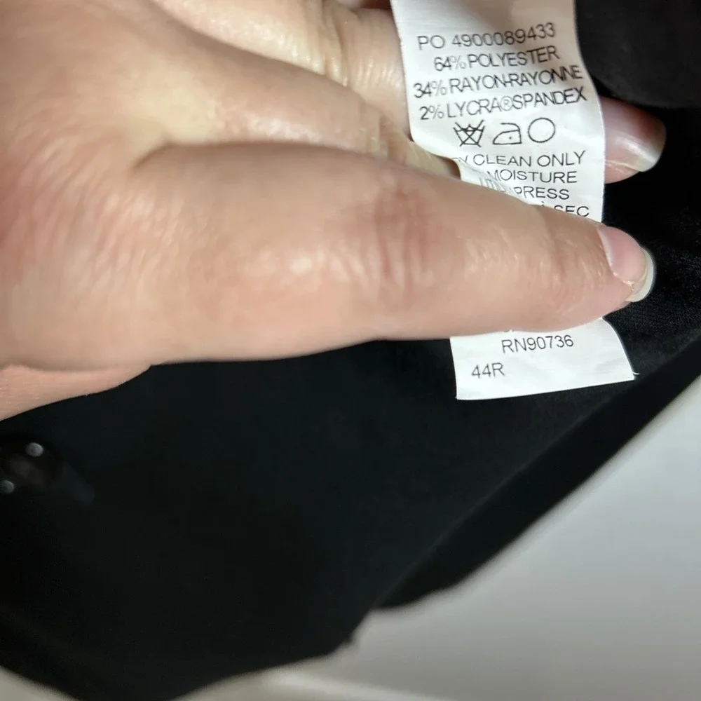 Lauren Ralph Lauren Men's Suit Jacket‎ Coat Black Solid Size 44 R
